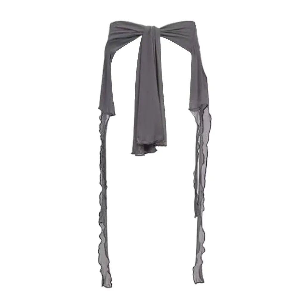 Y2K Hip-Hop Dance Scarf Belt – Sheer Tassel Wrap Skirt Dance Scarf Wrap Axl