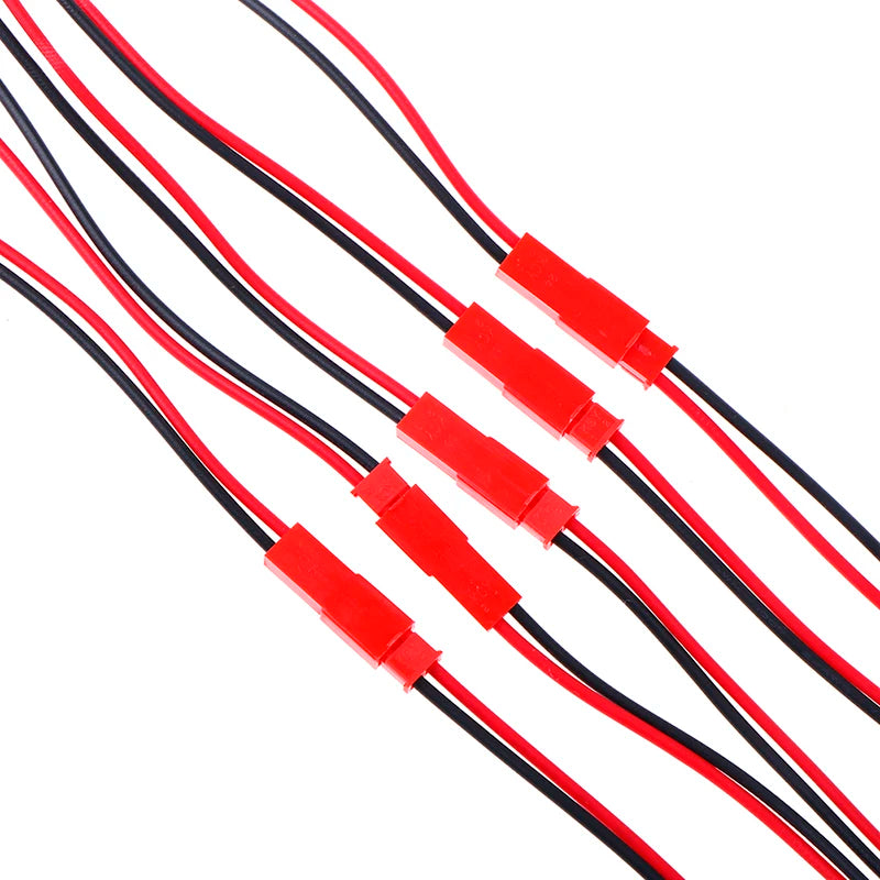 10 Pairs JST 2-Pin Male Female Connector 22 AWG Wire RC LED Wire Connector Kit Axl