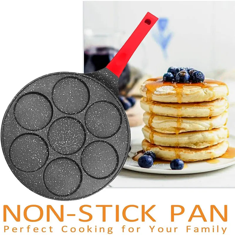 7-Cup Nonstick Mini Pancake & Egg Pan | Gas Stove Skillet Nonstick Egg Pan Axl