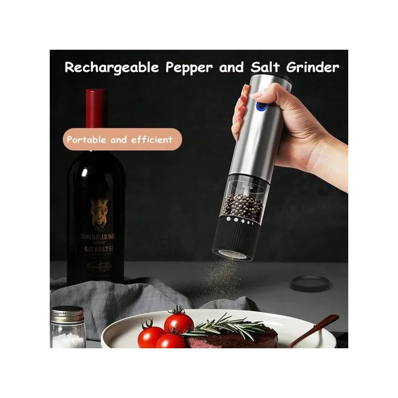 Electric Salt & Pepper Grinder – USB Rechargeable Auto Mill Electric Spice Grinder Axl