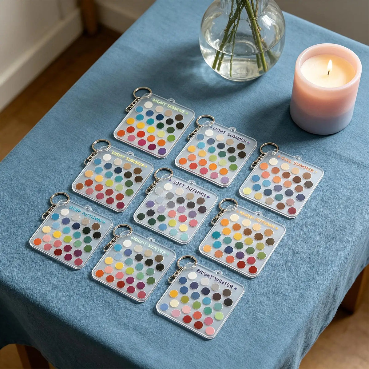 12-Piece Seasonal Color Analysis Cards – Acrylic Palette Kit Color Analysis Tool Axl
