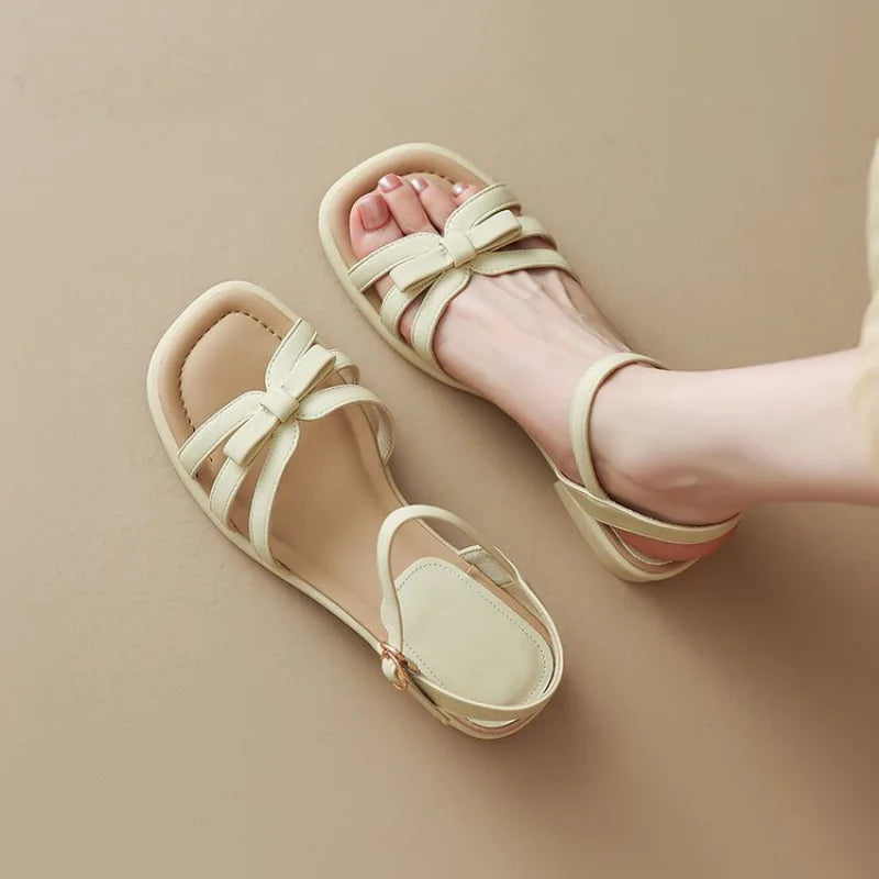 Women's Platform Wedge Sandals | Roman Buckle Summer Shoes Platform Wedge Sandals Axl Beige 40