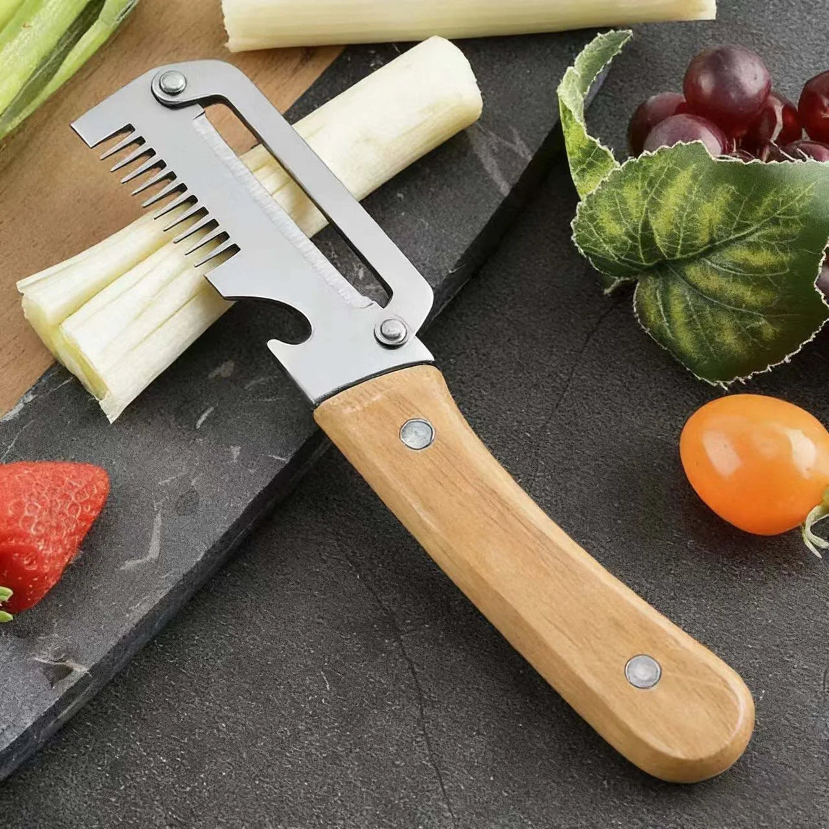 Stainless Steel Peeler with Wooden Handle | Fruit & Veg Tool Vegetable Peeler Axl