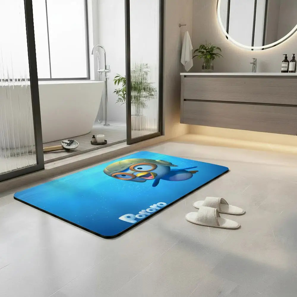 Pororo Penguin Diatomite Bath Mat – Quick Dry & Non-Slip Diatomite Bath Mat Axl