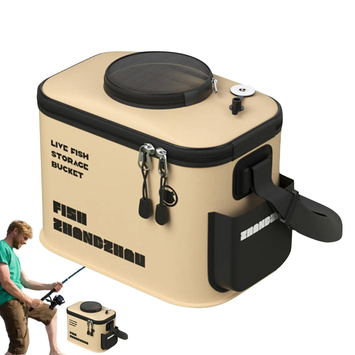 Foldable EVA Fishing Bucket – Portable Live Fish Keeper Fishing Bucket Axl