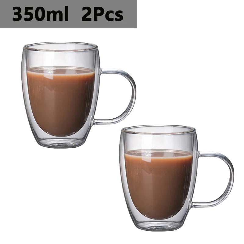 KEMORELA Double Wall Glass Cups – Coffee, Tea & Whiskey Set Double Wall Glass Cups Axl 2PCS 350ML 150-350ml