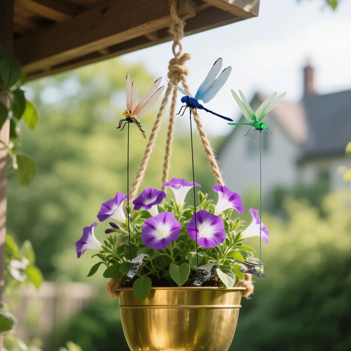 3D Dragonfly Bird Deterrent Garden Stakes – 12 Pc Decor Set Garden Bird Deterrent Axl
