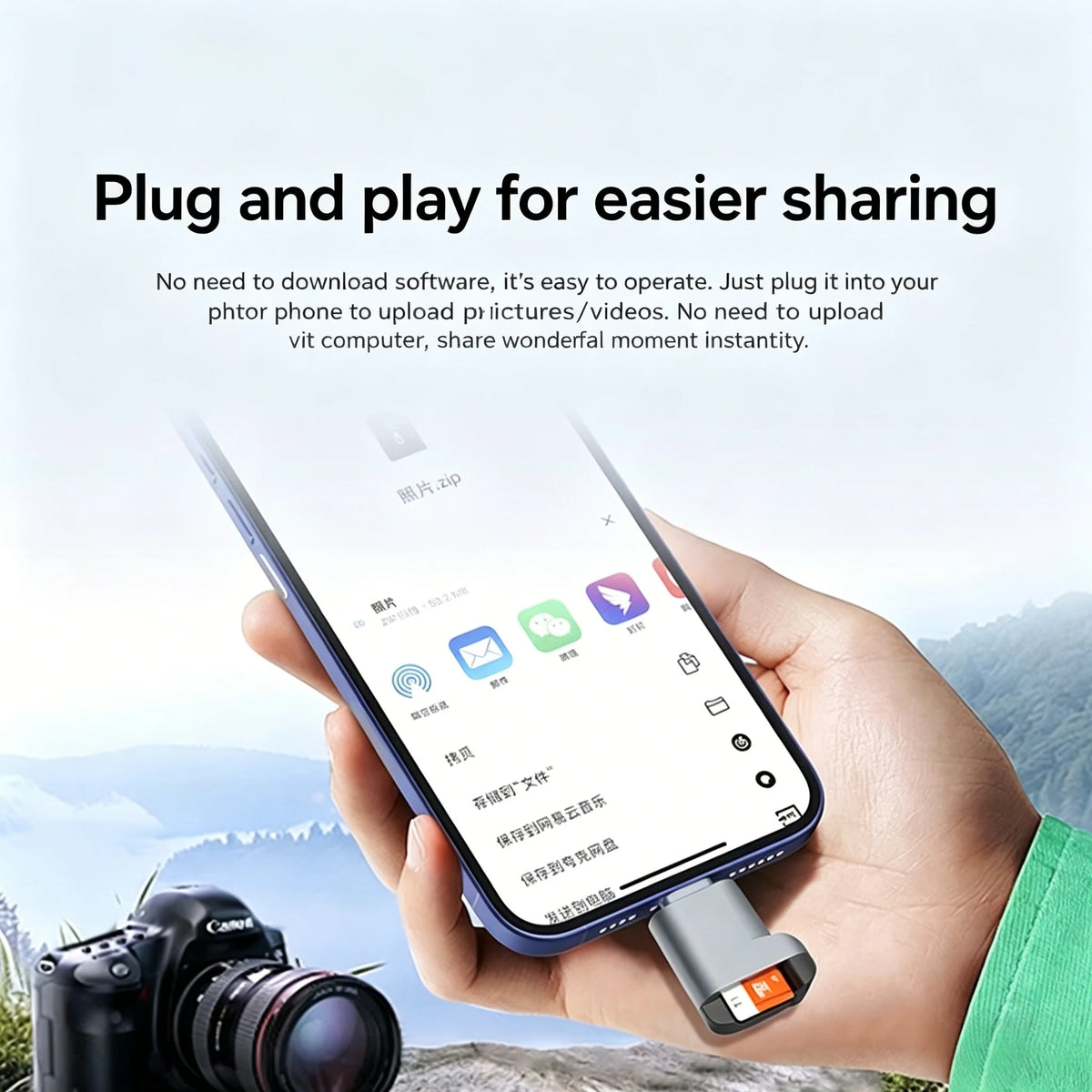 USB-C 3.0 Mini TF Card Reader for iPhone 17 16 | Fast MicroSD Memory Card Reader Axl