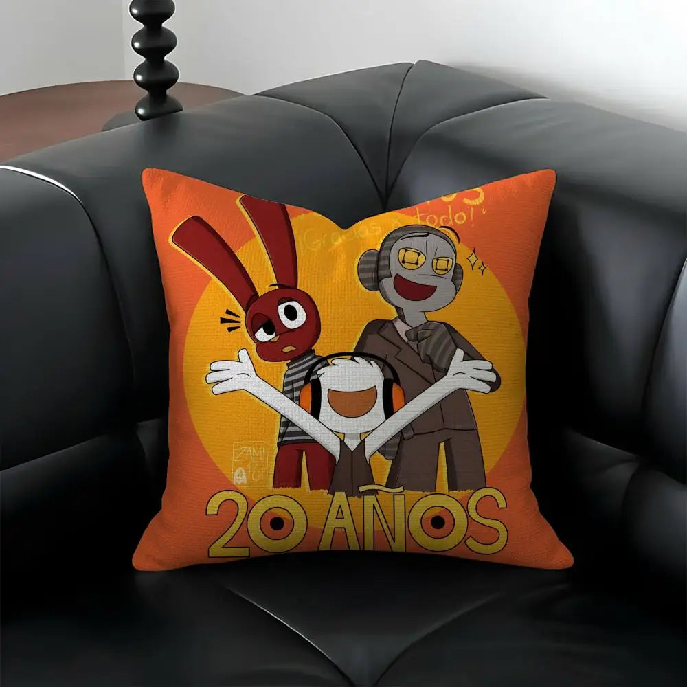 Cartoon Print Linen Cushion Cover Set | Sofa, Bed & Chair Décor Linen Cushion Cover Axl