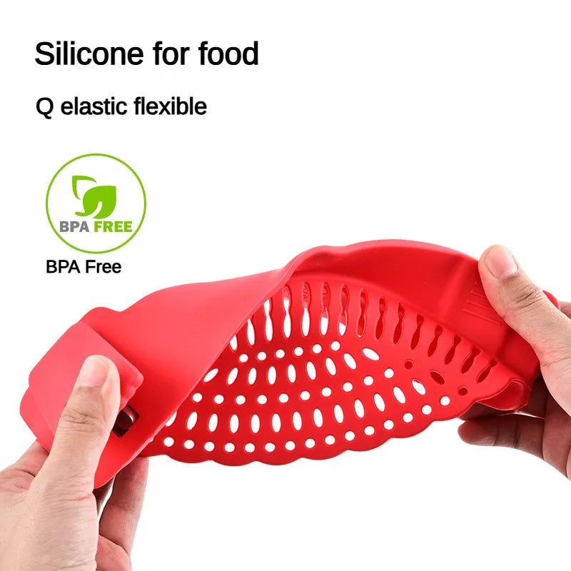 Clip-On Silicone Pot Strainer & Anti-Spill Water Drainer Pot Strainer Axl