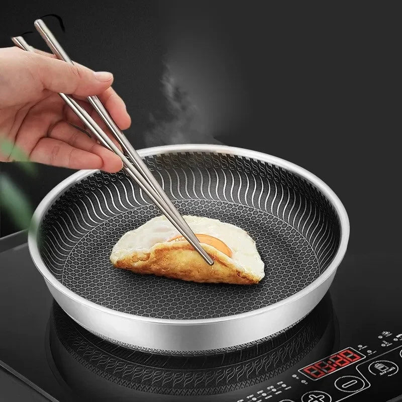 316 Stainless Steel Tri-Ply Honeycomb Wok Pan | All Stoves Stainless Steel Wok Pan Axl