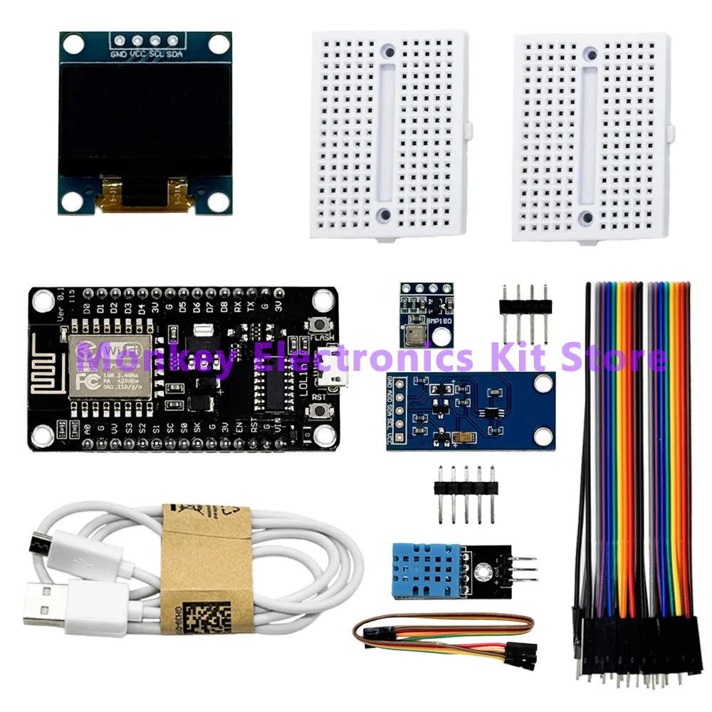 ESP8266 Weather Station Kit – OLED, DHT11, BMP180 & More Electronics Learning Kit Axl