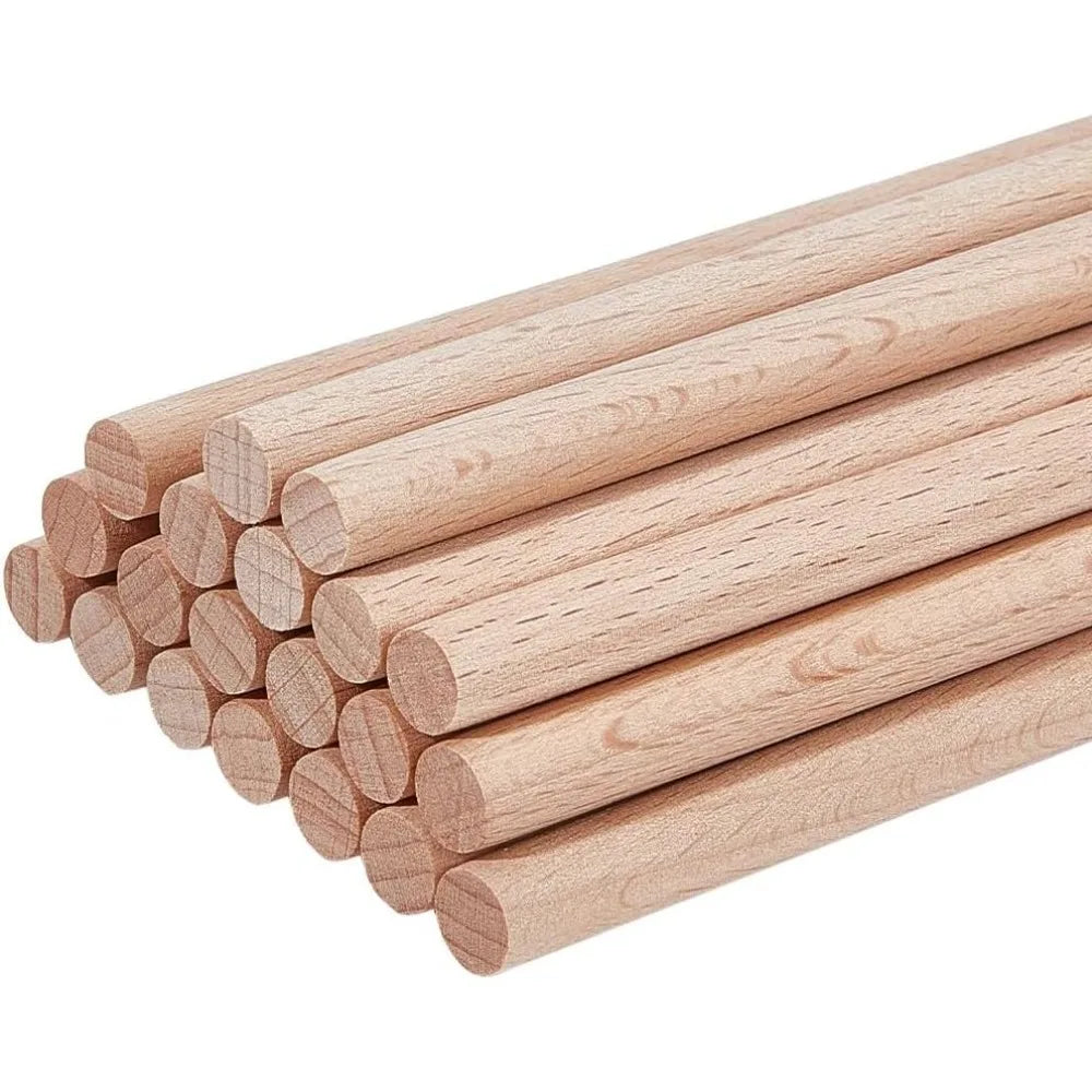 20Pcs Beech Wood Dowel Rods 8mm x 11.8" – Unfinished Craft Sticks Wood Dowel Rods Axl AECH04-18867