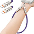 2-in-1 Type-C Phone Lanyard – PD 66W Fast Charging Braided Strap Phone Charging Lanyard Axl Purple