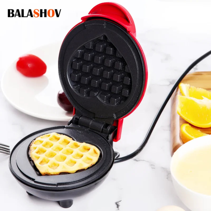 BALASHOV Mini Heart Bubble Waffle Maker – Non-Stick 350W Waffle Maker Axl