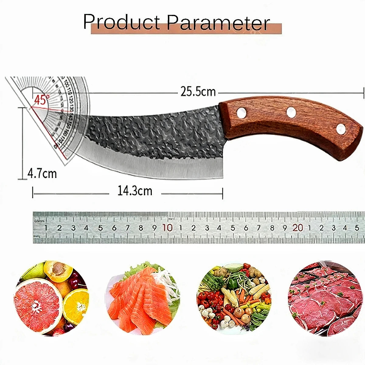 Handmade Forged Chef Knife Set – Butcher, Boning & Cleaver Kitchen Knife Set Axl