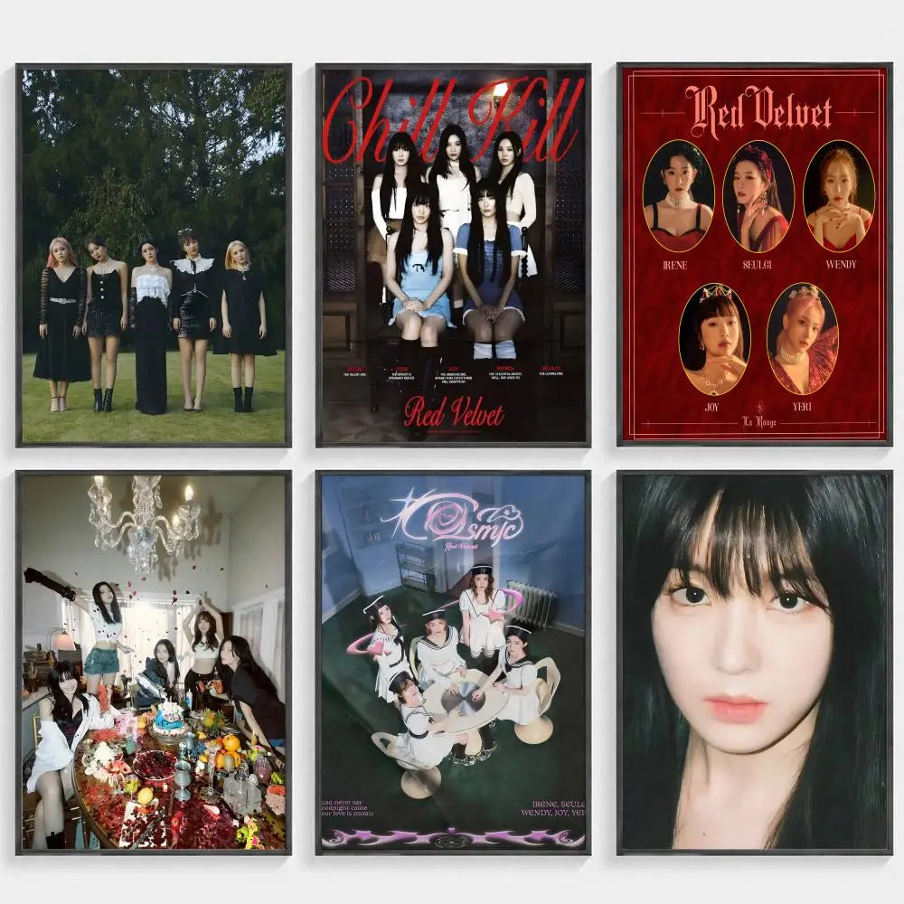 Red Velvet Idol HD Wall Poster – Waterproof Sticky Home Decor Wall Art Poster Axl