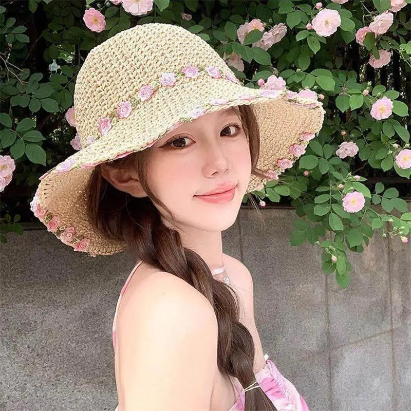 Women's Foldable Wide Brim Straw Sun Hat – Beach & Travel Wide Brim Sun Hat Axl A one size