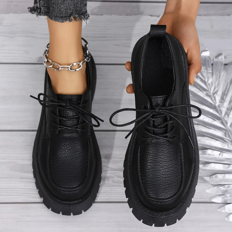 Women's Chunky Platform Loafers – Wide Size Retro Canvas Shoe Platform Loafers Axl