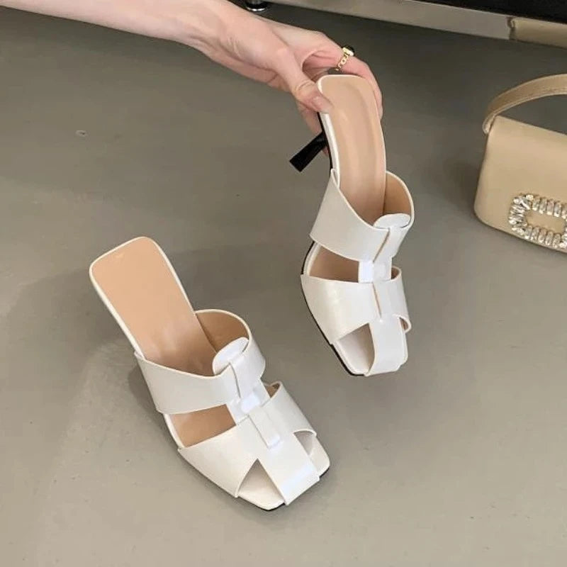 Women's Thin Heel Slide Sandals – Elegant High Heel Summer Shoes High Heel Sandals Axl