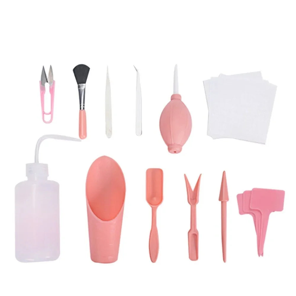 16-Piece Mini Gardening Tools Set – Succulent & Bonsai Kit Mini Garden Tool Set Axl Pink