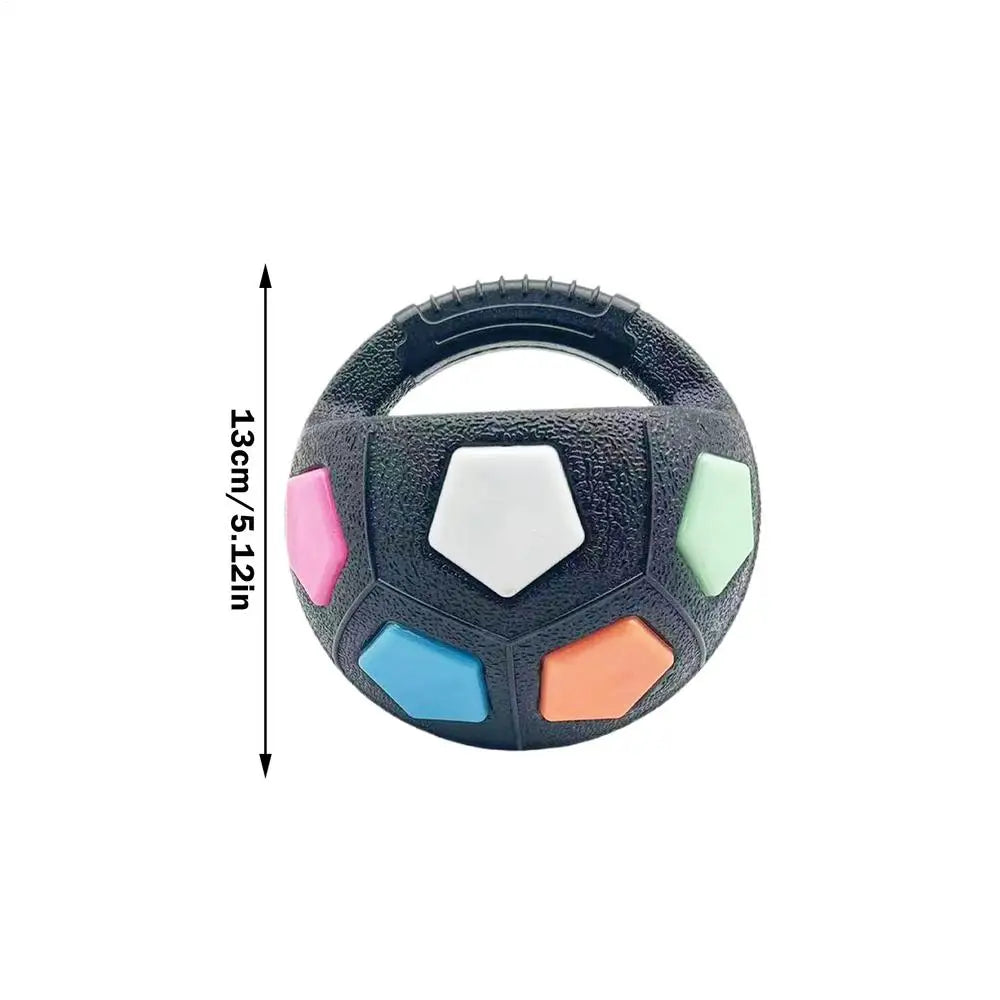 Squeaky Soccer Ball Dog Toy with Handle – Tug & Chew Dog Chew Toy Axl Black