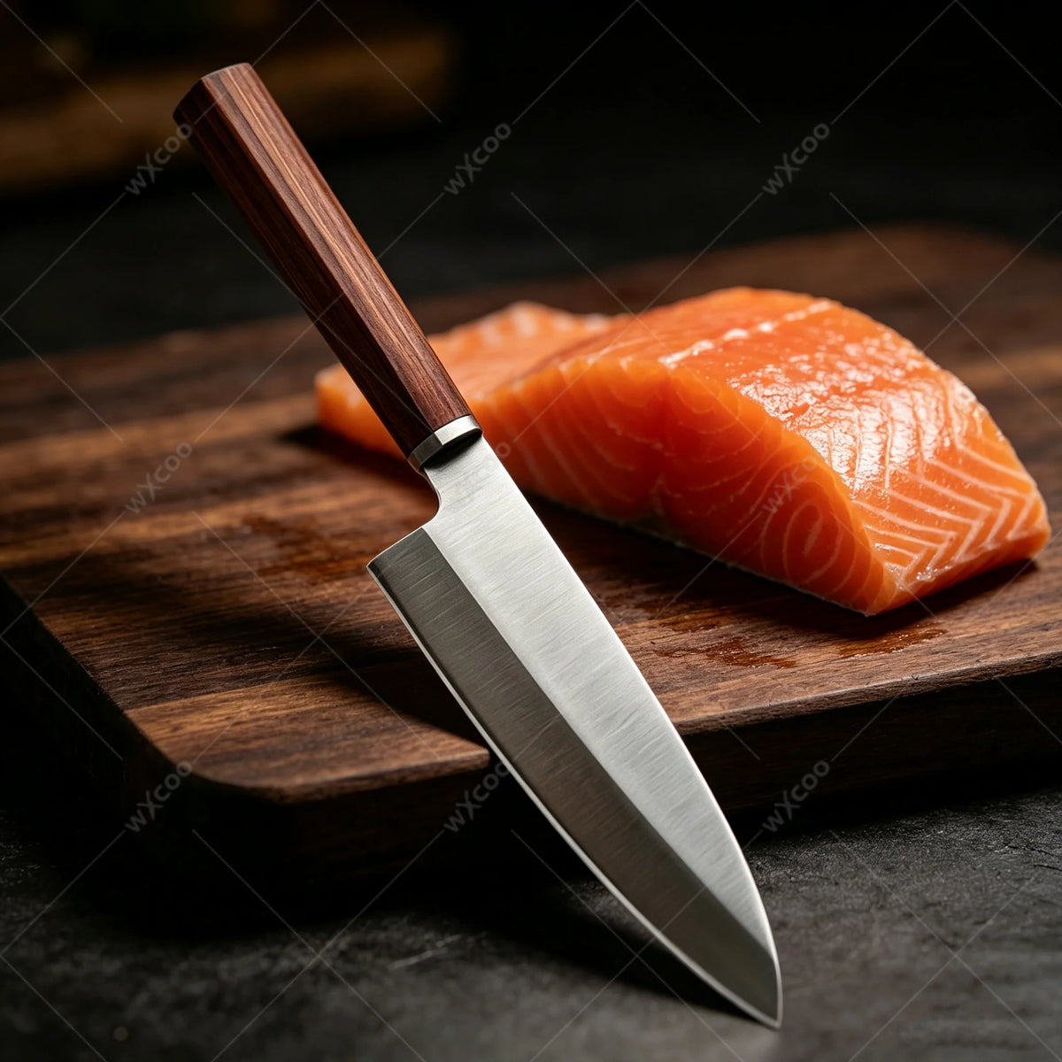 WXCOO 5Cr15 Stainless Steel Sashimi & Chef Knife – Wood Handle Kitchen Chef Knife Axl Chef Knife