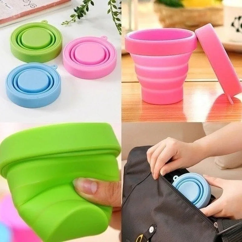 Foldable Silicone Travel Cup – Collapsible Portable Drinking Cup Collapsible Travel Cup Axl