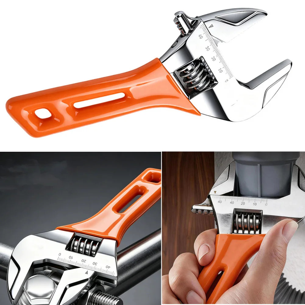 Short Handle Adjustable Ratchet Wrench 6/8" | Pipe Wrench Tool Adjustable Pipe Wrench Axl