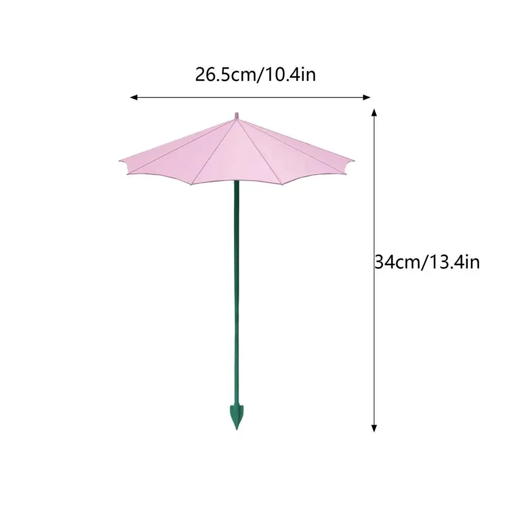 3-Pack Mini Plant Sun Shade Umbrella with Stake – 26.5cm Garden Shade Umbrella Axl height 34cm Pink