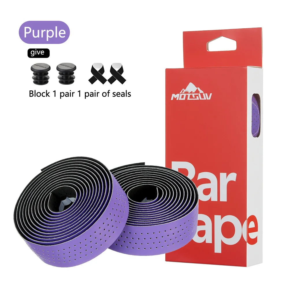 Road Bike Perforated Handlebar Tape – Non-Slip Breathable Wrap Handlebar Tape Axl purple