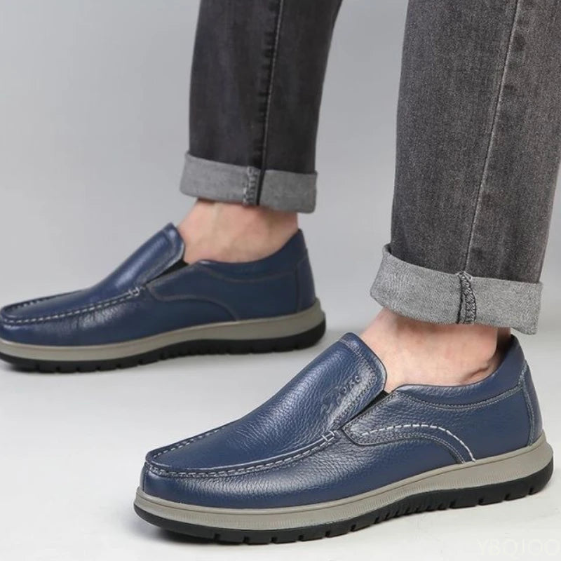 YBQJOO Men's Slip-On Casual Flat Shoes – Versatile Loafers Men's Slip-On Shoes Axl Blue 44