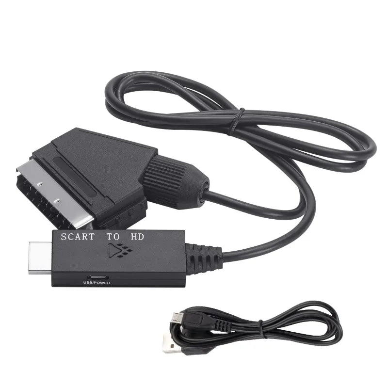 SCART to HDMI Converter Adapter – 1080P Video & Audio SCART HDMI Adapter Axl Blcak-1pcs