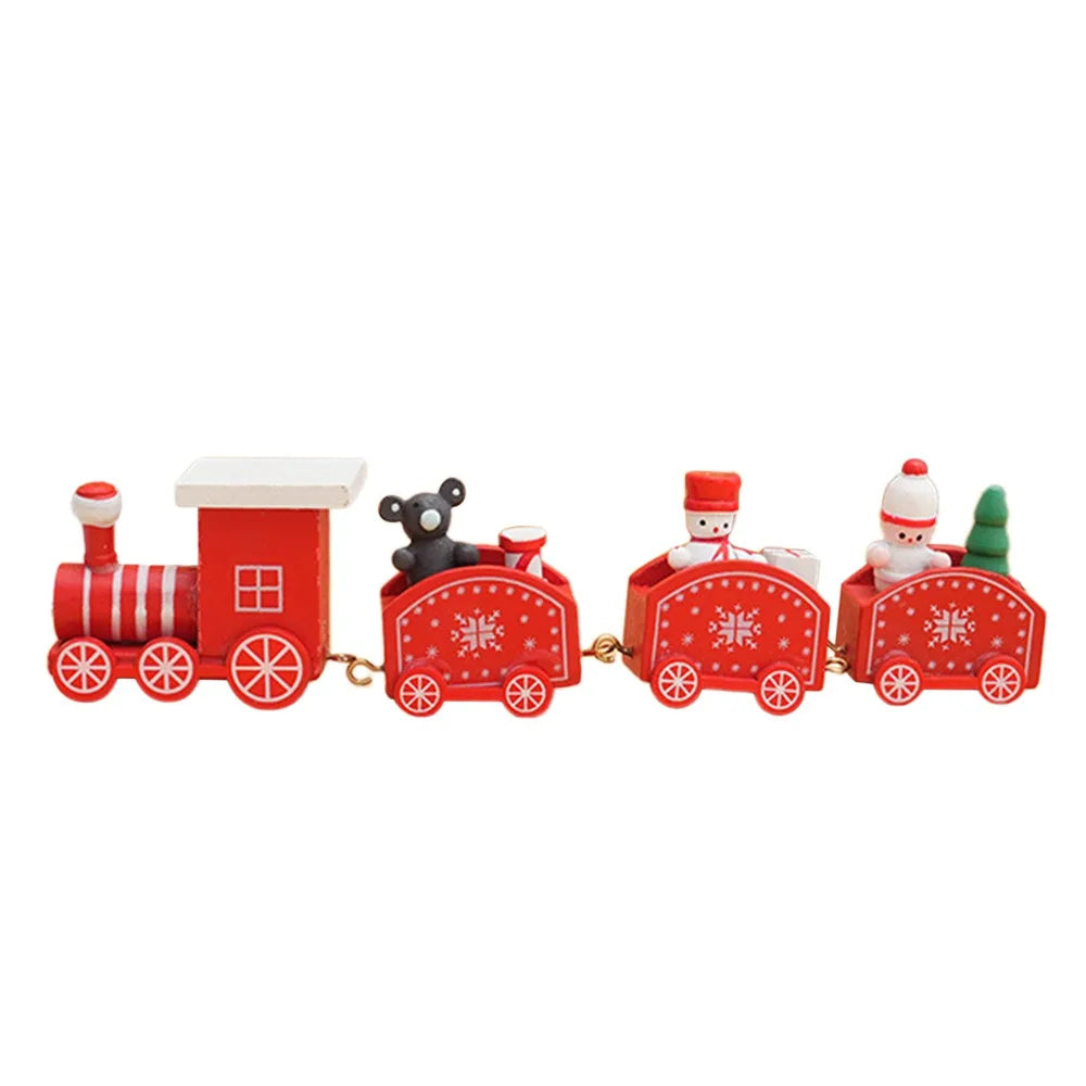 Wooden Christmas Train Decoration – Multicolor Cartoon Animal Christmas Wood Decor Axl 184R