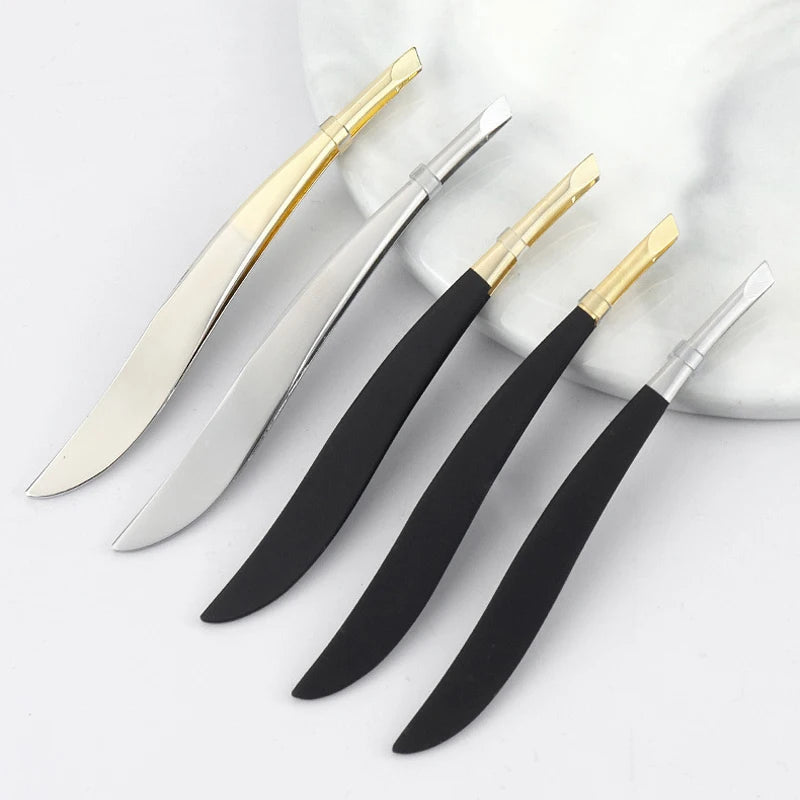 Slant Tip Stainless Steel Tweezers – Eyebrow & Lash Tool Eyebrow Tweezers Axl 5pcs