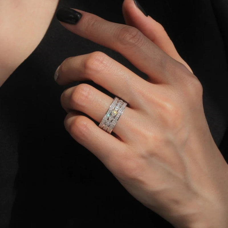Huitan Crystal CZ Ring for Women – Wedding & Engagement Band Fashion Ring Axl