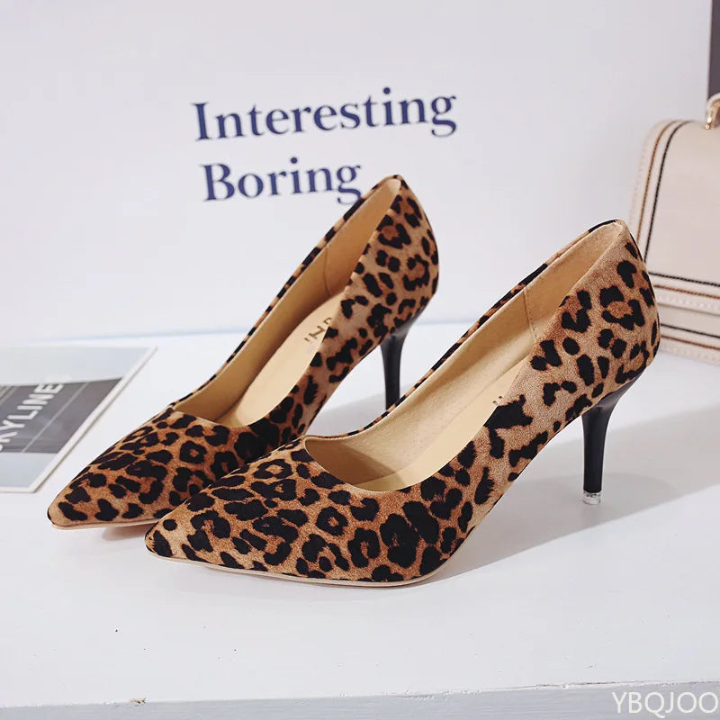 Women's Leopard Print Stiletto Pumps | Pointed Toe Heels Stiletto Pumps Axl