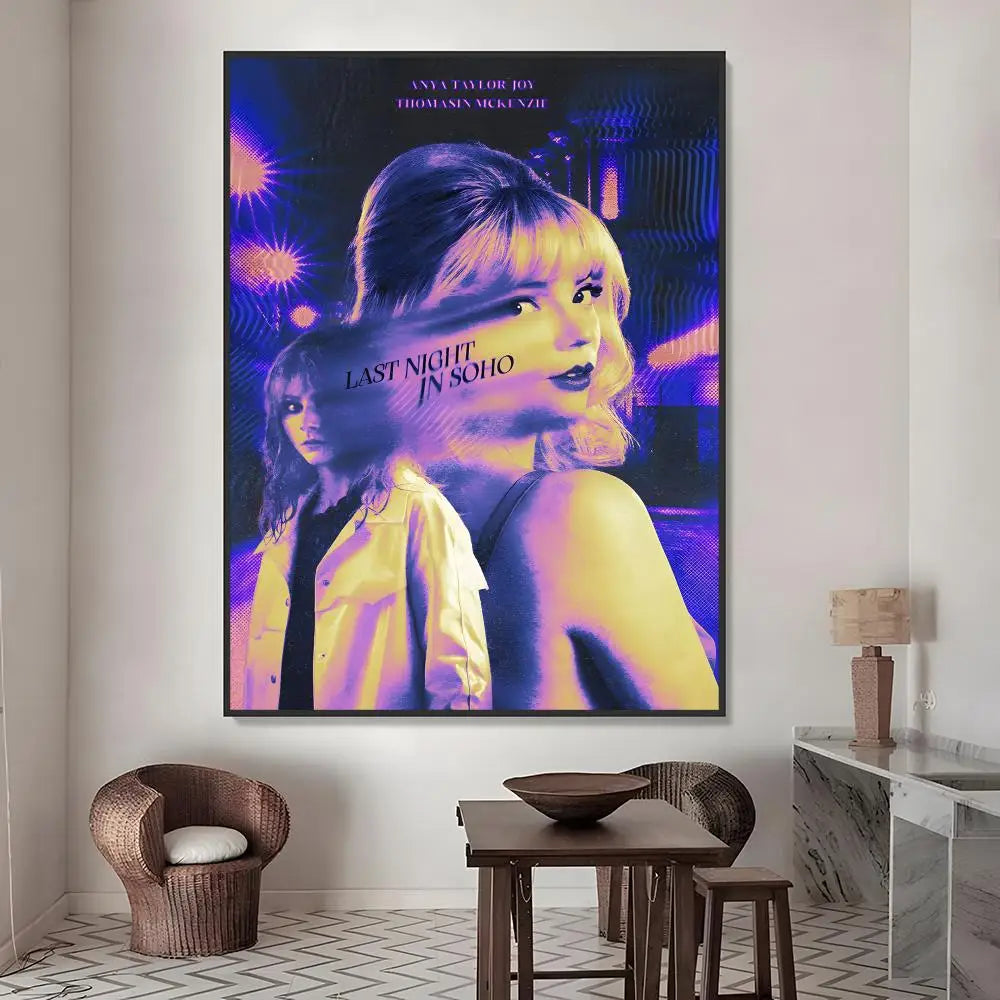 Last Night in Soho Movie Poster Waterproof PVC Stickers Movie Poster Sticker Axl White17 50X70cmNoframe