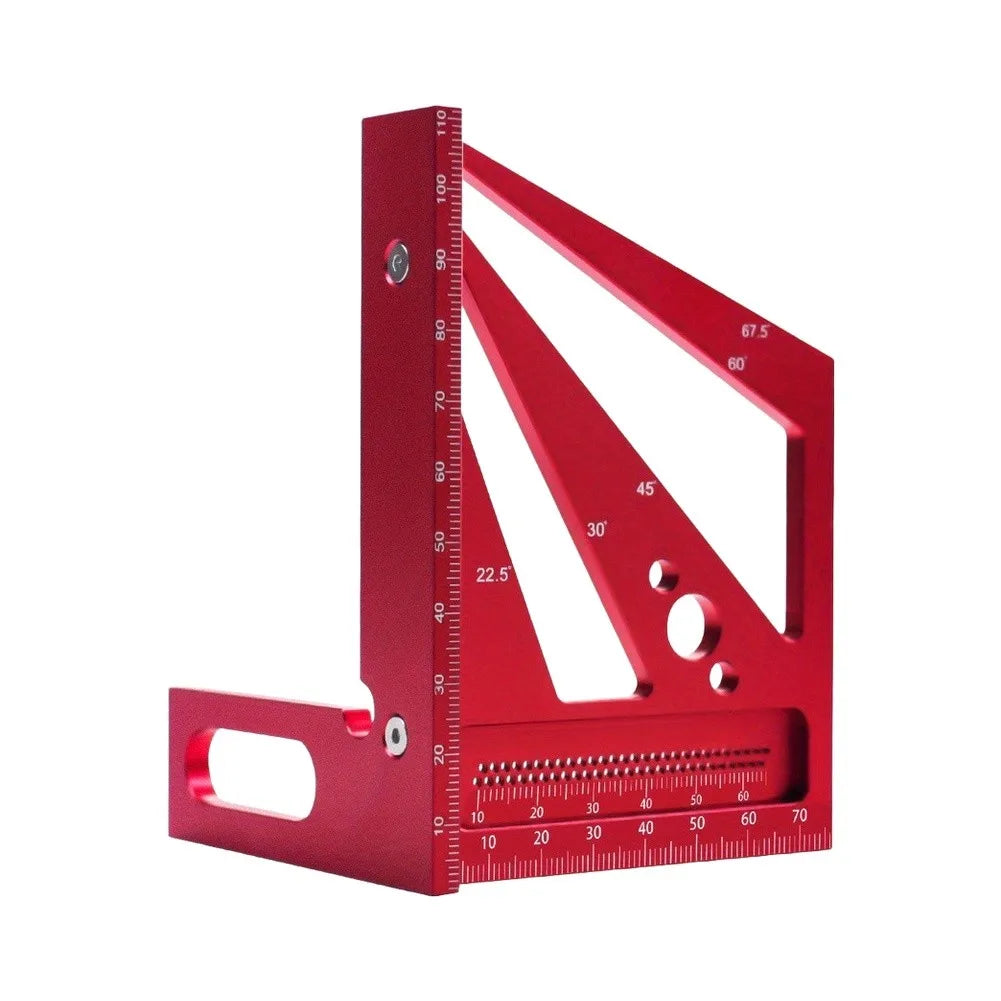 Aluminum Alloy Woodworking Miter Triangle Ruler & Protractor Woodworking Measuring Tool Axl Red-Metric China Mainland