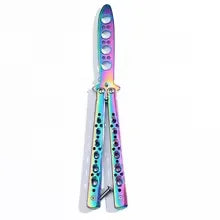 Stainless Steel Butterfly Knife Trainer – Safe Practice Tool Butterfly Knife Trainer Axl B