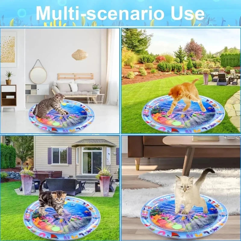 Inflatable Pet Water Sensory Play Mat – Ocean Fish Cooling Pad Pet Cooling Play Mat Axl