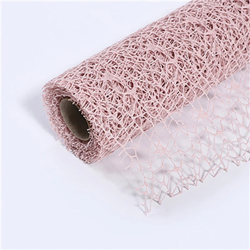 Floral Mesh Wrapping Paper Roll – Hollow Net Bouquet Wrap