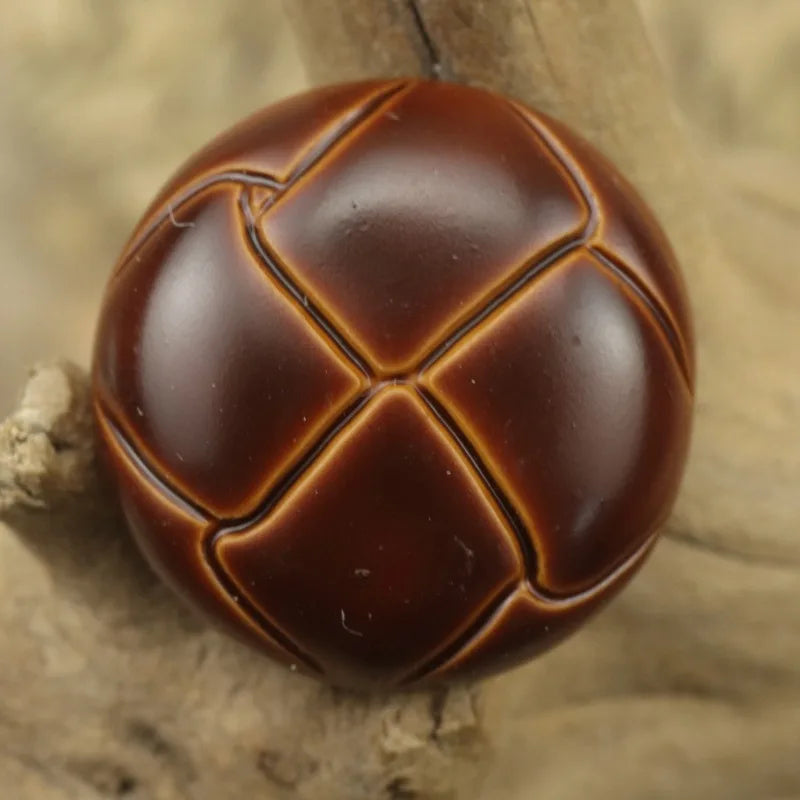 20 PCS Faux Leather Shank Buttons – Football Pattern Sweater Sewing Buttons Axl light brown