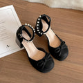 Women's Platform Mary Jane Pumps | Pearl Buckle Bow Heels Platform Mary Jane Pumps Axl black 38
