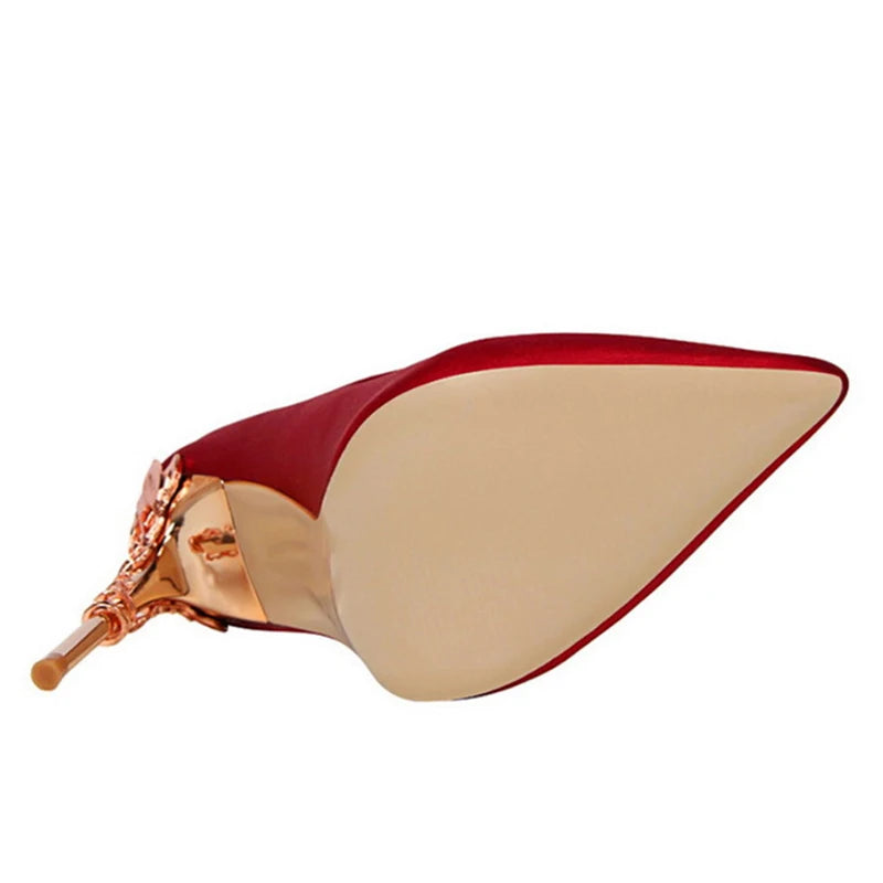 Women's Pointed Toe High Heel Pumps | 10cm Silk Wedding Shoes Women's High Heel Pumps Axl