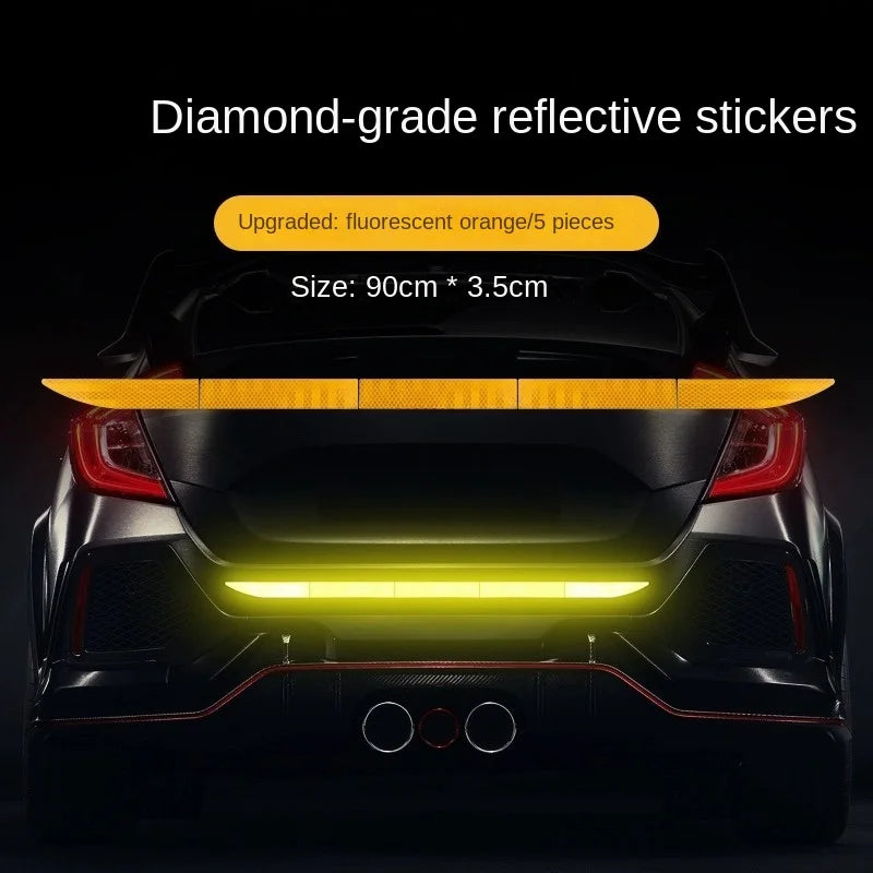 Reflective Warning Safety Tape Sticker for Car Trunk Reflective Safety Sticker Axl orange
