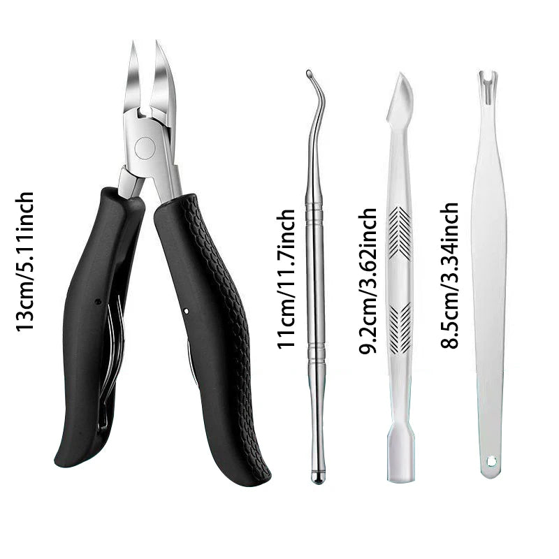 Professional Stainless Steel Pedicure Nail Clipper Set – 4 Pcs Pedicure Nail Clipper Set Axl