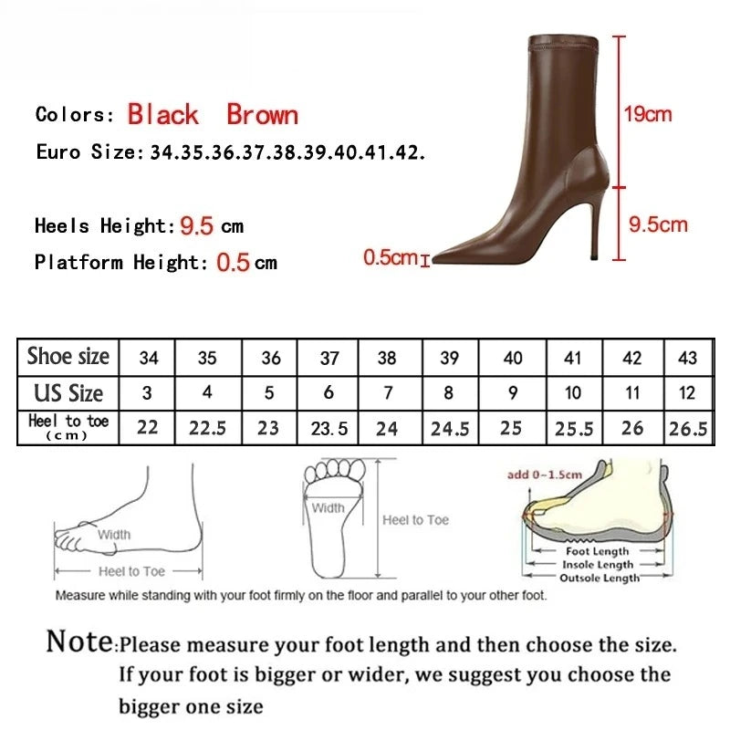 Women's Pointed Toe Ankle Boots – Thin Heel Street Style Women's Ankle Boots Axl