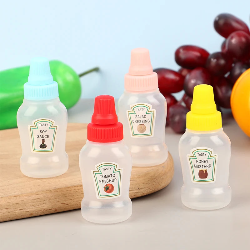 4-Pack Mini Portable Sauce Bottles | Condiment Dispenser Set Condiment Dispenser Set Axl