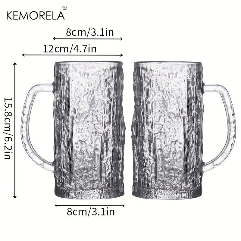 KEMORELA 400ml Frosted Glacier Pint Beer Mugs | Bar Grade Glass Beer Pint Mugs Axl